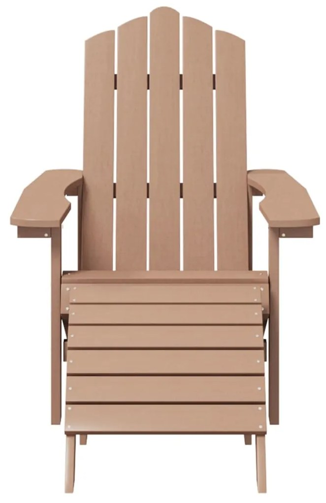 Sedie da giardino adirondack 2 pz con poggiapiedi hdpe marrone