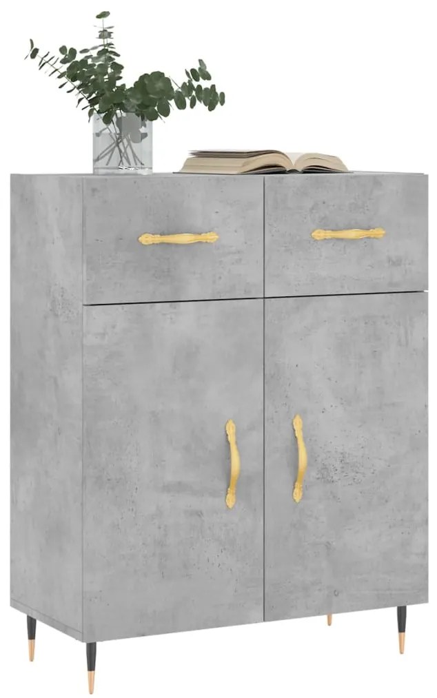 Credenza grigio cemento 69,5x34x90 cm in legno multistrato