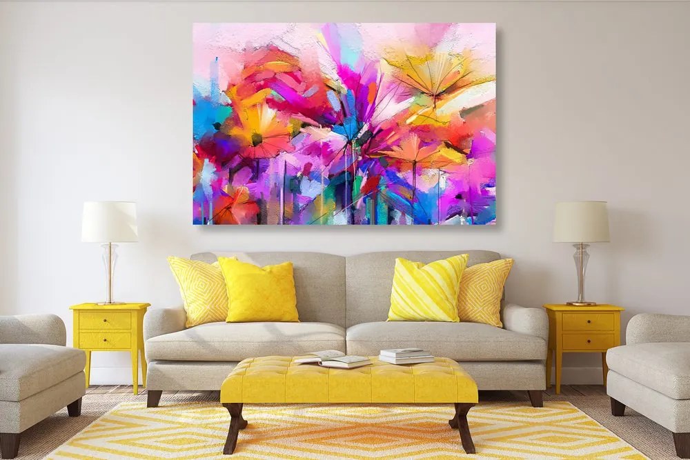 Quadro su tela – Fiori astratti colorati