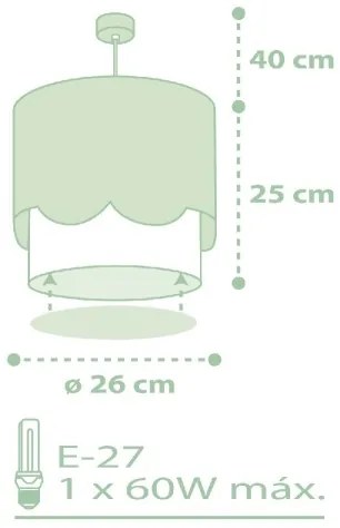 Dalber 61712H - Lampadario per bambini SWEET LOVE 1xE27/60W/230V verde