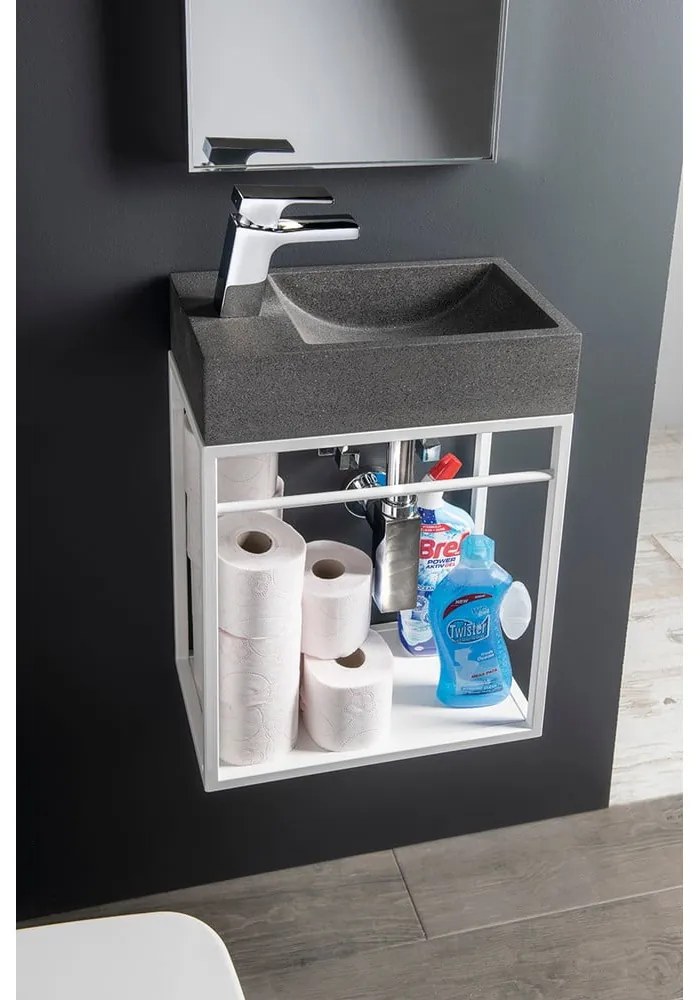 Lavabo in grigio scuro in calcestruzzo 40x22 cm Crest – Sapho