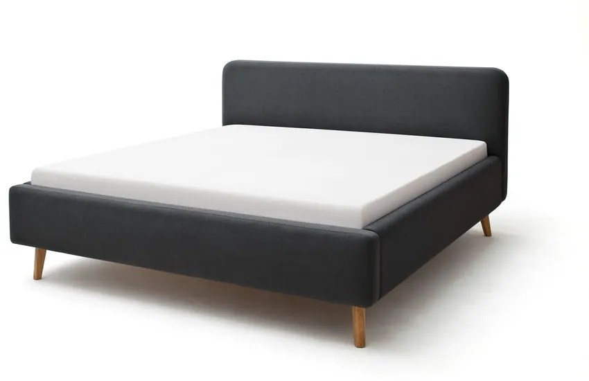 Letto matrimoniale imbottito grigio scuro 180x200 cm Mattis - Meise Möbel