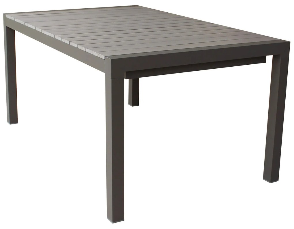 LOIS - set tavolo in alluminio cm 162/242 x 100 x 74 h con 8 poltrone Lotus