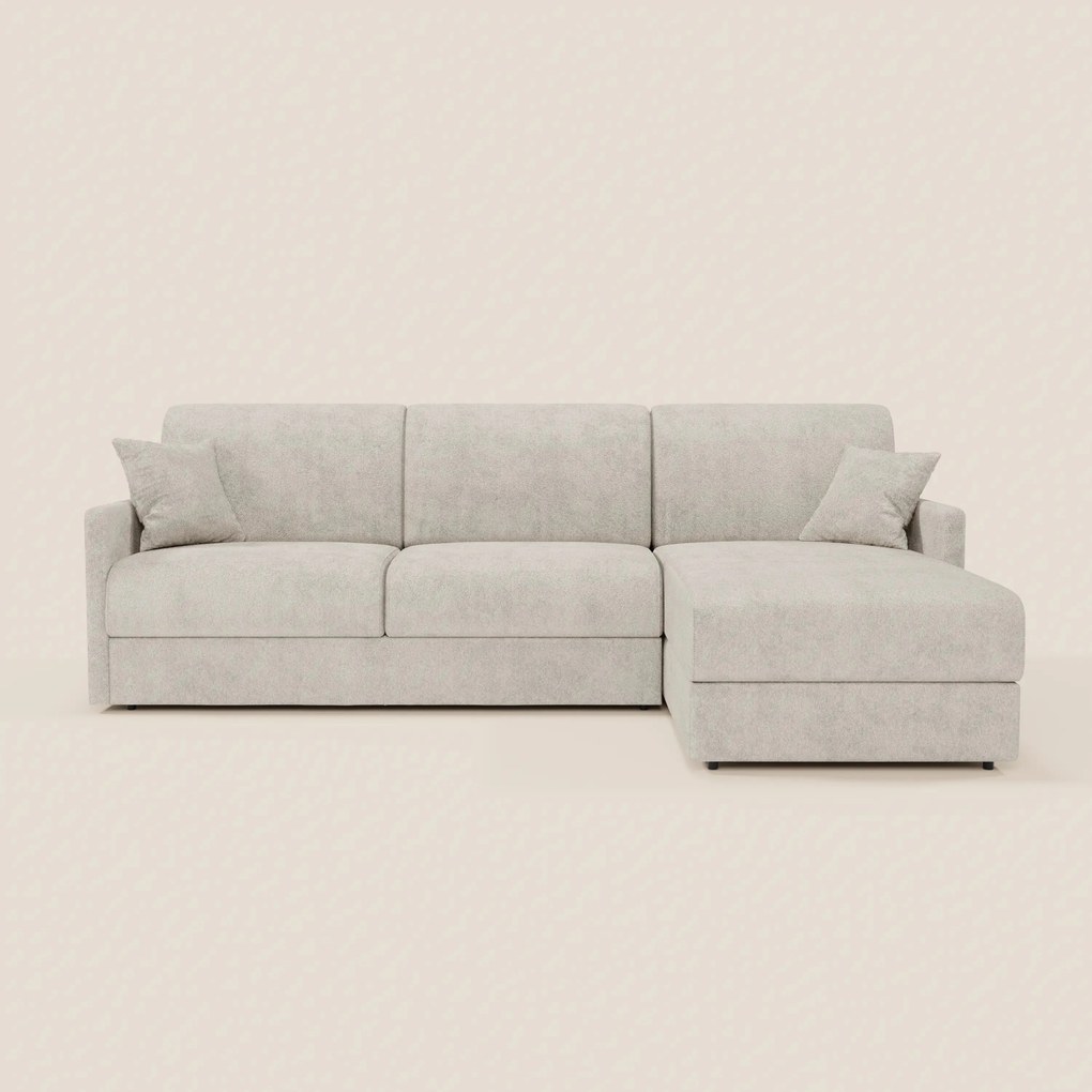 TOMMY Divano Letto con penisola contenitore - design minimal e sfoderabile in tessuto smacchiabile simil cotone T33