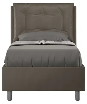 Letto contenitore imbottito 80x200 similpelle cappuccino Annalisa