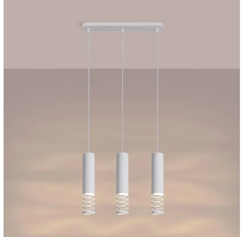 Sollux SL.1688 - Lampadario a sospensione con filo LAMI 3xGU10/10W/230V bianco