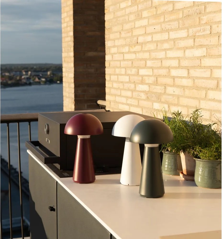 Lampada da tavolo LED viola con telecomando (altezza totale 28 cm) Sam – Sirius