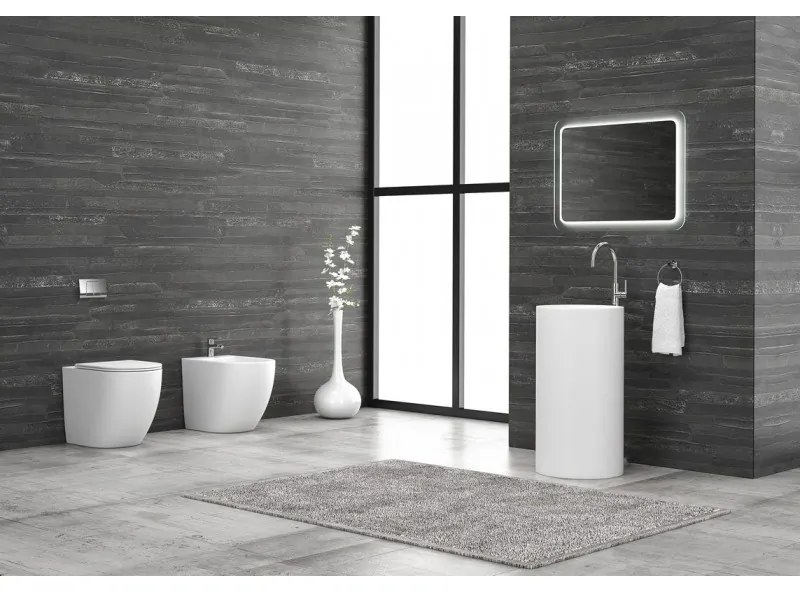 Kamalu - Lavabo a terra freestanding colore opaco bianco MIL-FB
