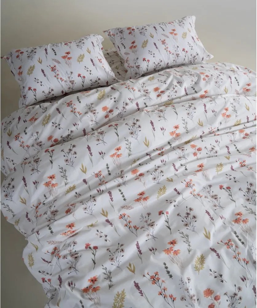 Set copripiumino e federa bianco in cotone renforcé per letto singolo 140x200 cm Floral Dance Autumn – Mila Home Luxury