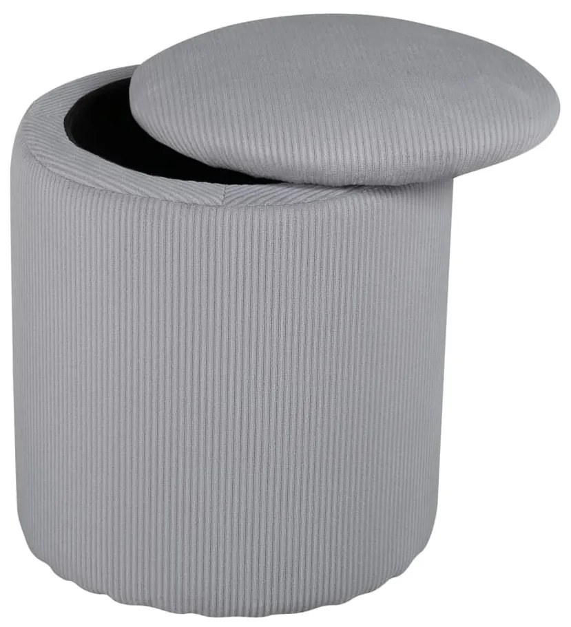 Venture home pouf limpen 32x32x40 cm velluto a coste grigio