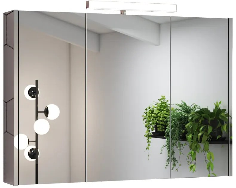 Specchio contenitore con illuminazione Akira L 100 x P 15.5 x H 70 cm luce fredda