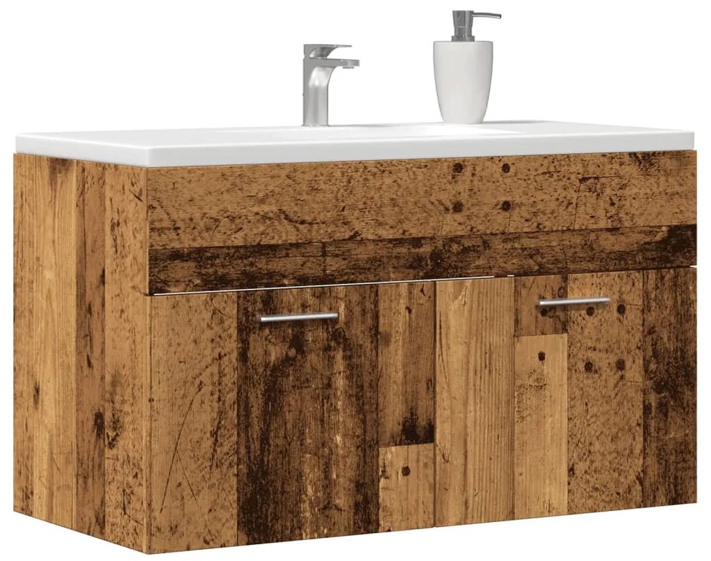 Mobile da bagno legno antico 80x38,5x46 cm legno multistrato