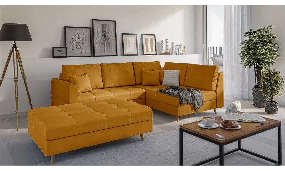 Poggiapiedi in colore senape Ariella - Ropez