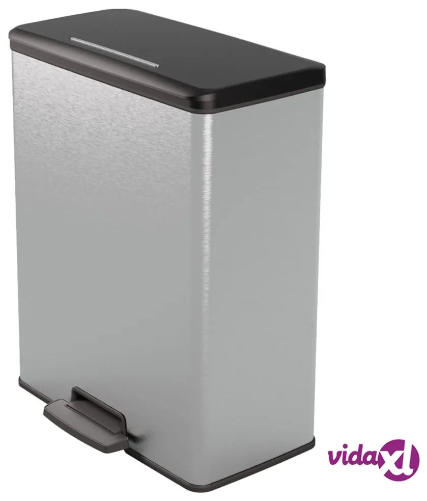 Curver Pattumiera a Pedale Doppia Deco 26L+26L Argento