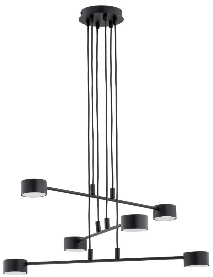 Lampadario a Sospensione in Acciaio GX53 MODUS 6 Nero 6xGX53 Colore del corpo Nero
