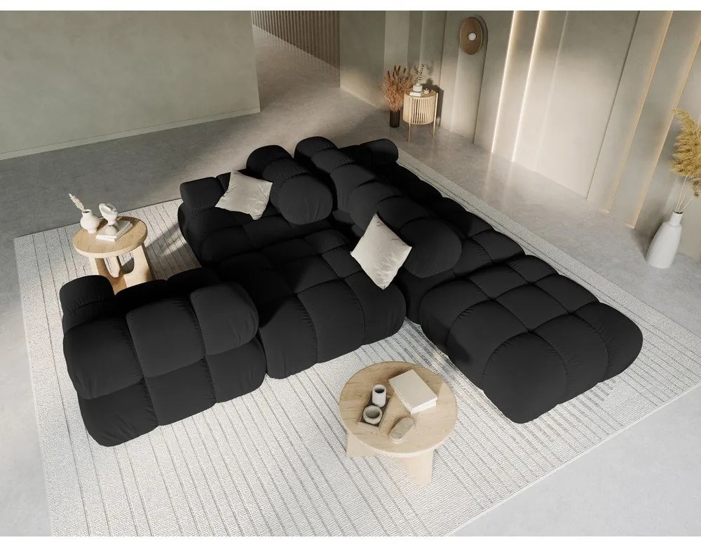 Divano in velluto nero 282 cm Bellis - Micadoni Home