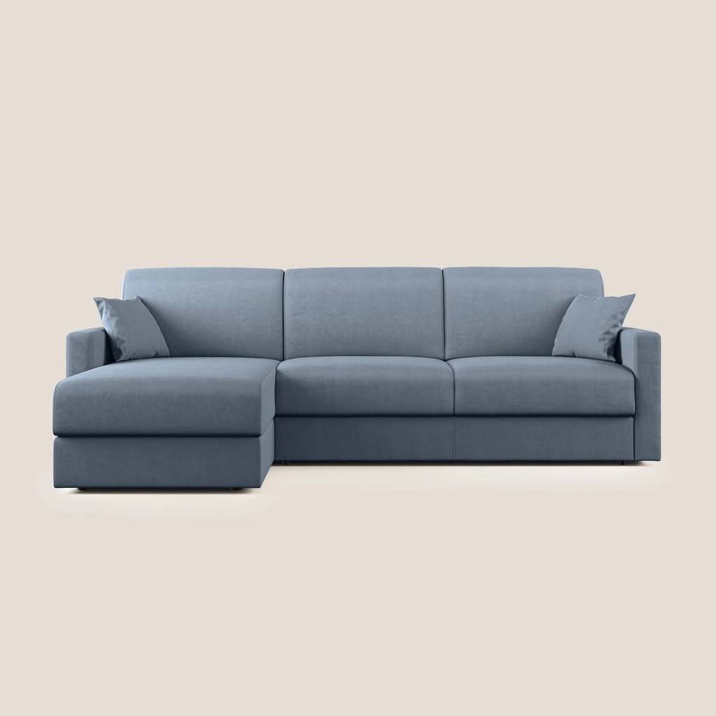 Chris Divano letto angolare con penisola in microfibra smacchiabile T11