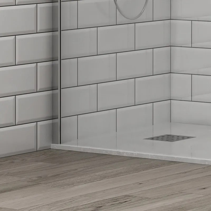 Doccia walk in 90 cm con staffa diagonale vetro trasparente | KS2800C - KAMALU