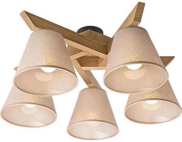 Plafoniera ANTONIO 5xE14/40W/230V rovere