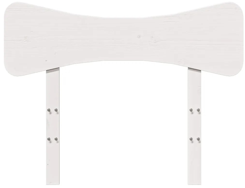 Testiera bianca 75 cm in legno massello di pino