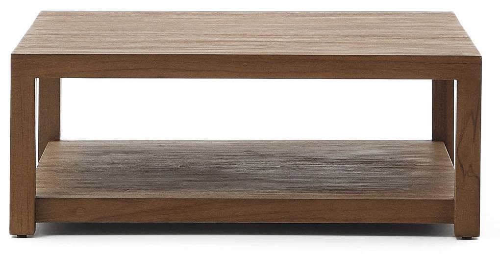 Kave Home - Tavolino da appoggio Sashi in legno massiccio di teak 90 x 90 cm