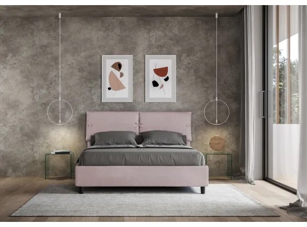 Letto matrimoniale e rete 160x200 in microfibra glicine Sleeper
