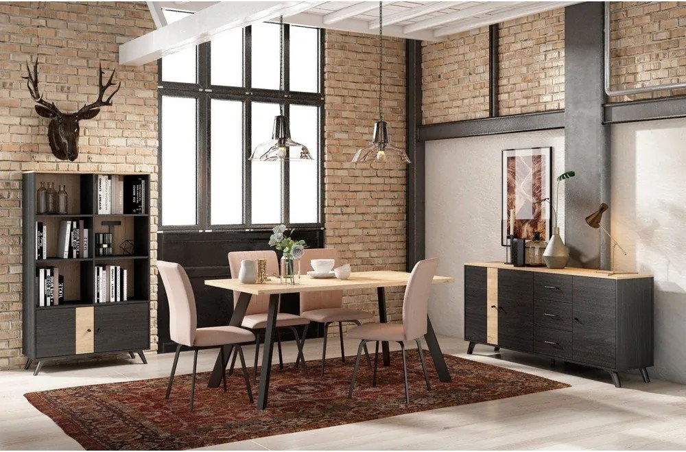 Tavolo da pranzo con piano in rovere 90x160 cm Texas - Marckeric