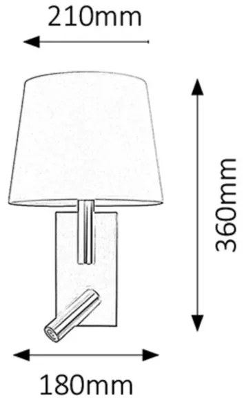 Rabalux 6539 - Lampada da parete LED HARVEY E27/40W + LED/3W