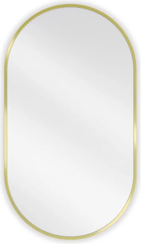 Mexen Loft specchio da bagno ovale 80 x 45 cm, cornice oro spazzolato - 9851-080-045-000-50