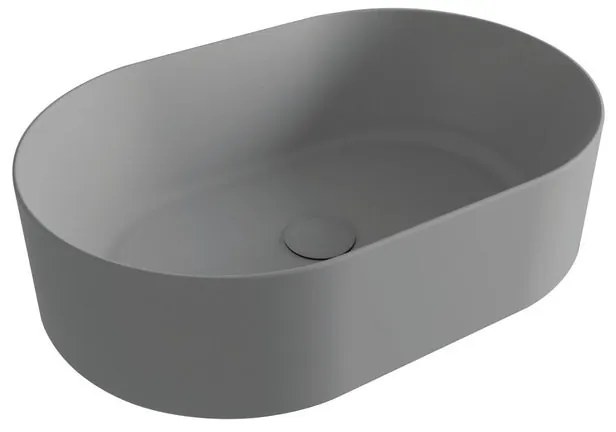 Lavabo da appoggio OLYMPIA CERAMICA ovale in ceramica L 60 x H 16 x P 40 cm grigio