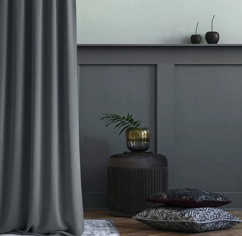 Tenda decorativa in grigio scuro 140 x 250 cm