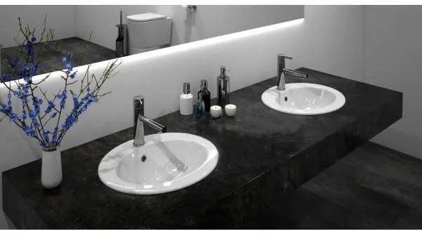 REA-U4122 - Lavabo da incasso DALIA 46x51,5 cm ceramica/bianco lucido