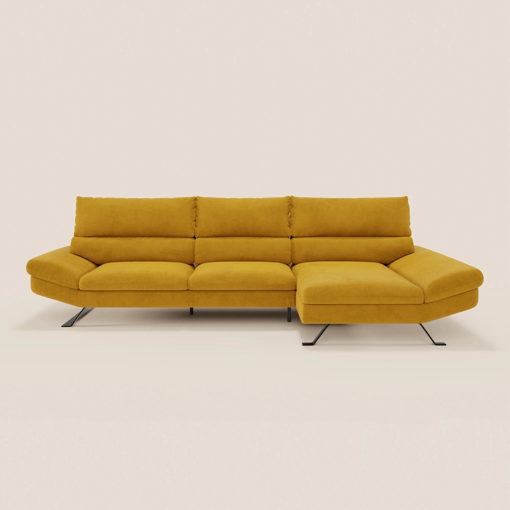 Eclipse Divano angolare con penisola e schienali traslanti in microfibra tecnica smacchiabile T11