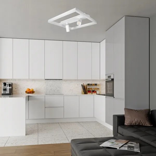 Plafoniera LED/38W/230V + 2xGU10/30W bianca