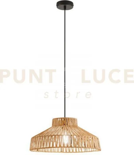 Lampadario a sospensione tropikana legno intrecciato 1 luce attacco...
