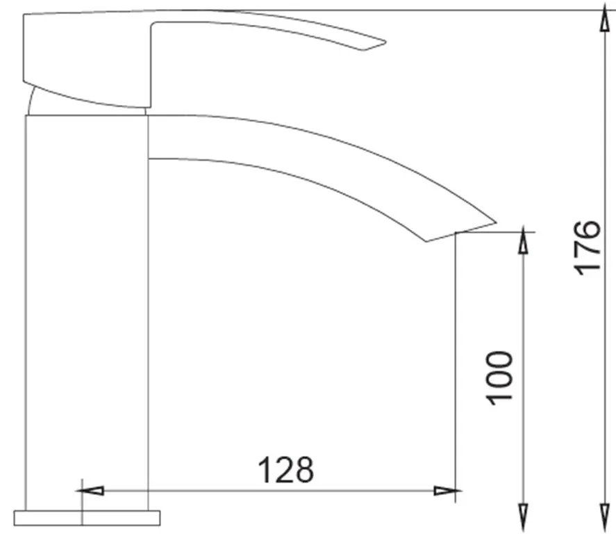 New Line M11 Miscelatore Per Lavabo Con Canna Curva In Lega Di Ottone Cromo