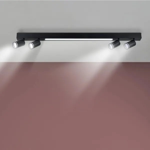 Plafoniera LED PARIGI LED/24W/230V + 4xGU10/10W nero