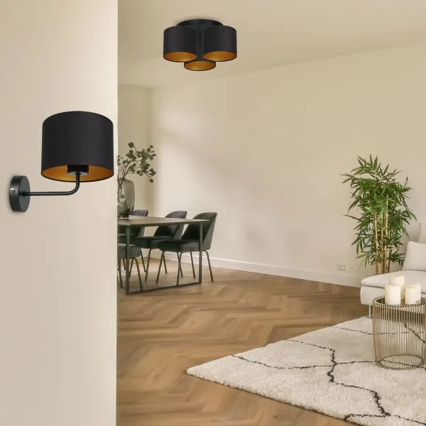 Lampada da parete ARDEN 1xE27/60W/230V nero/oro