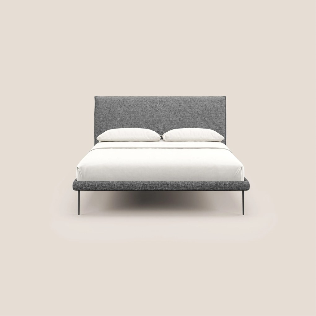 Theo letto imbottito moderno sfoderabile con piedi alti in metallo in tessuto impermeabile T10