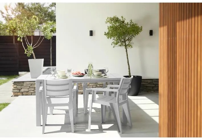 Set tavolo e sedie Julie KETER in resina bianco per 6 persone