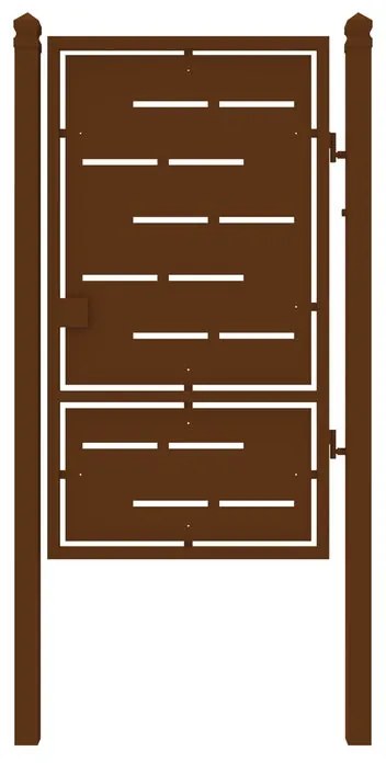 Cancello manuale Privacy in ferro, apertura a destra, L 104.5 x H 180 cm, di colore ruggine