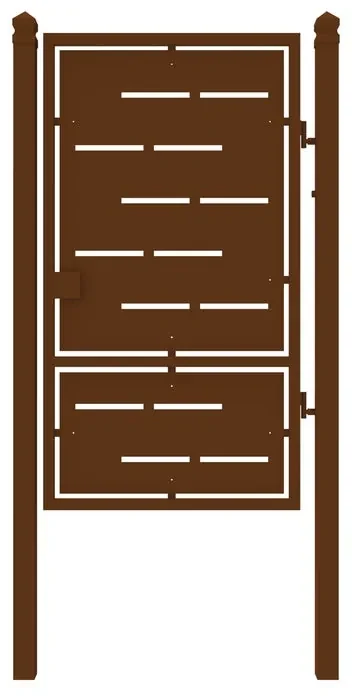 Cancello manuale Privacy in ferro, apertura a destra, L 104.5 x H 180 cm, di colore ruggine