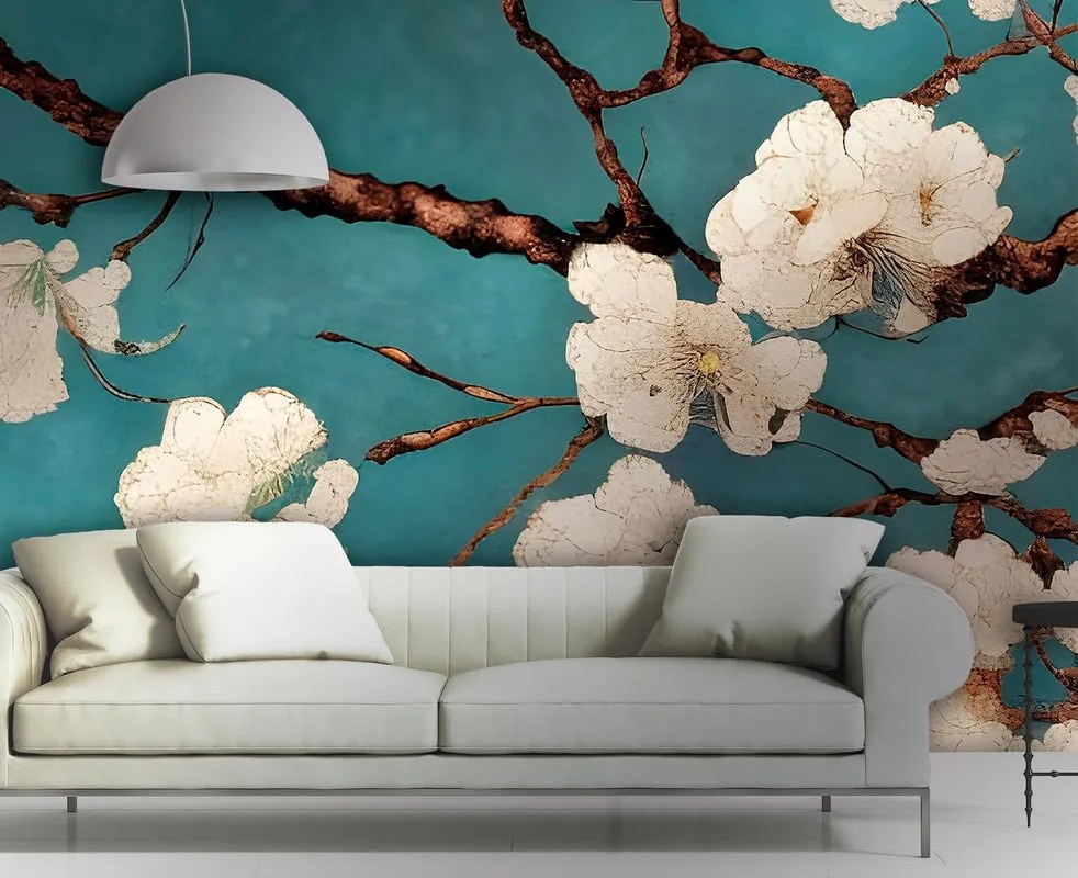 Fotomurale Peach, turchese 400x300 cm