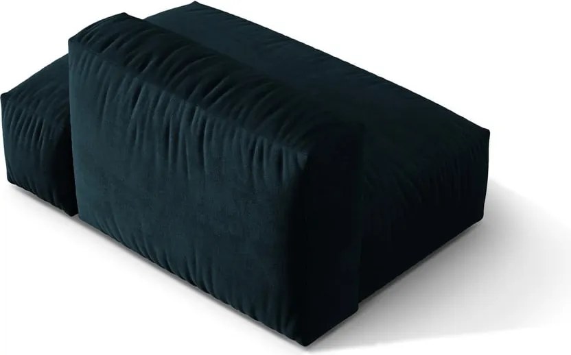 Parte divano componibile blu scuro (con penisola a destra) con rivestimento in velluto Martina – Micadoni