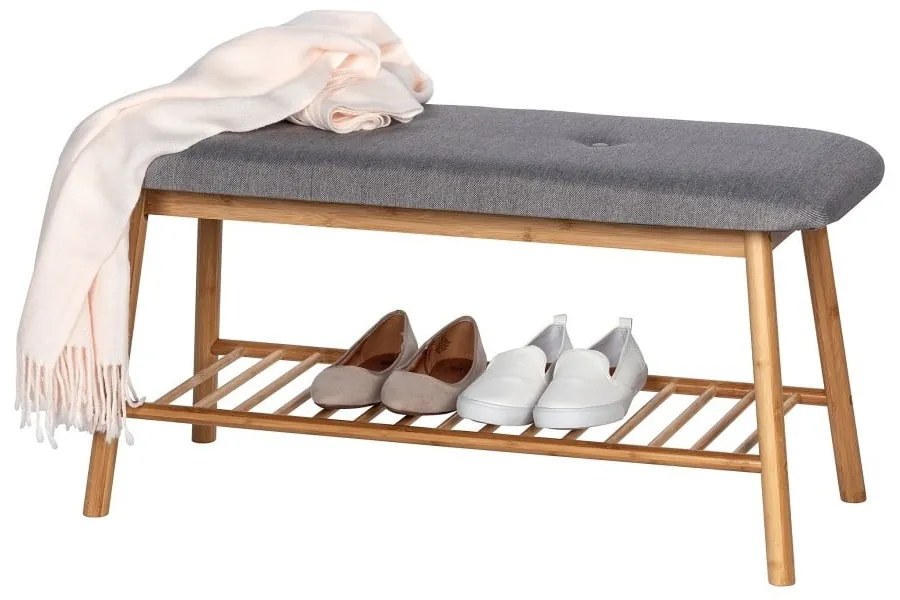 Scarpiera in bambù con panca in colore naturale Bahari - Wenko