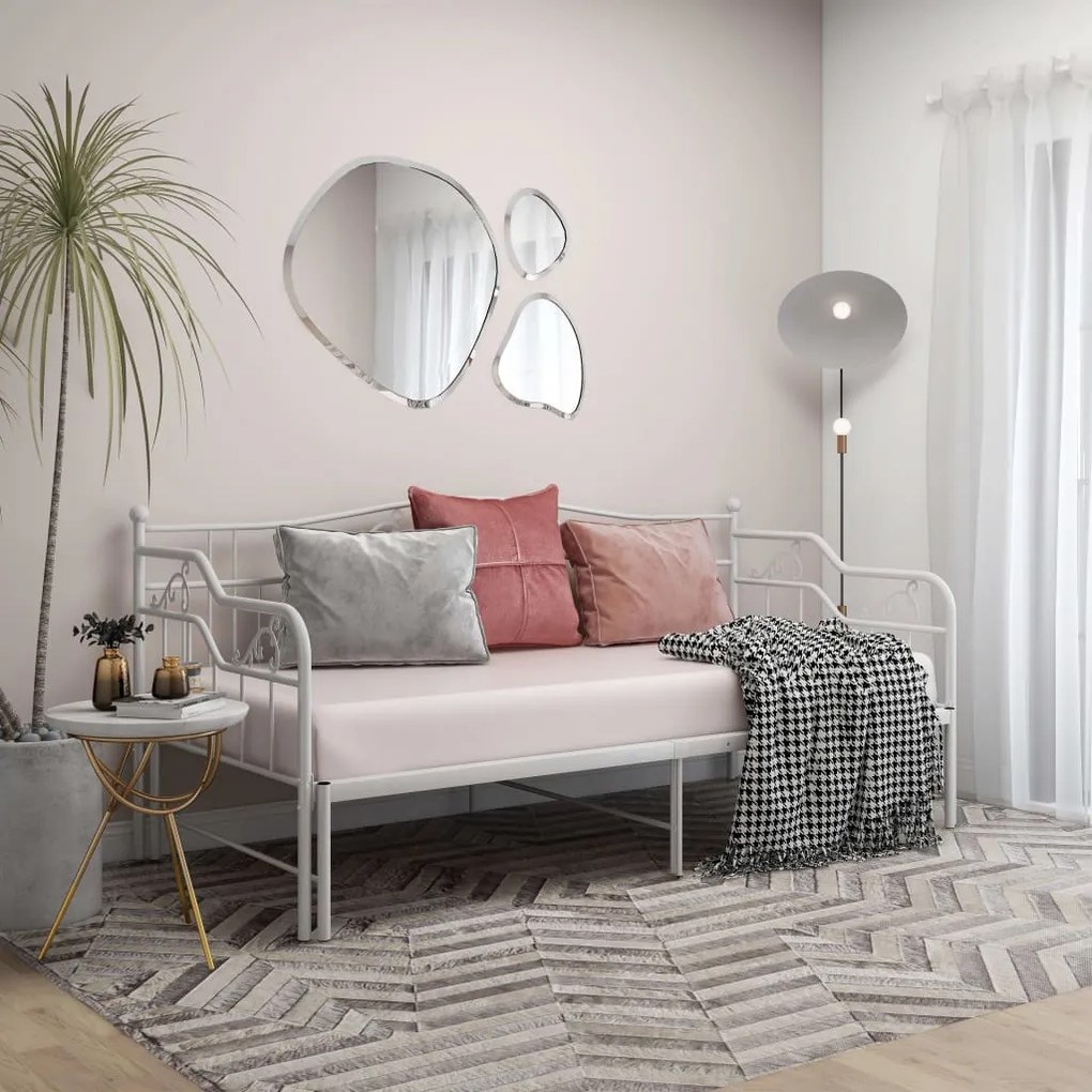 Telaio divano letto estraibile bianco in metallo 90x200 cm