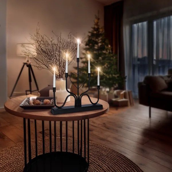 Brilagi - Portacandele natalizio LED/2xAA nero