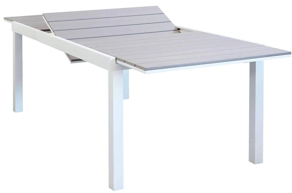 TRIUMPHUS - set tavolo in alluminio e polywood cm 180/240 x 100 x 73 h con 4 poltrone Xanthus