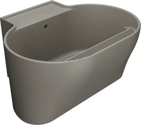 Lavabo da appoggio Tino COLAVENE ovale in ceramica L 60 x H 35 x P 50 cm beige opaco piletta non inclusa