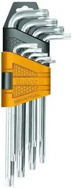 Set 9 chiavi torx con foro lunghe ingco